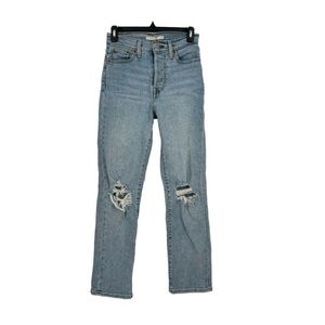 Levi’s Womens Wedgie Straight Leg High Rise Jeans Light Wash button fly